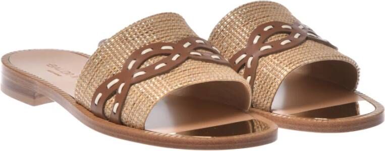 Baldinini Slipper in tan raffia Brown Dames