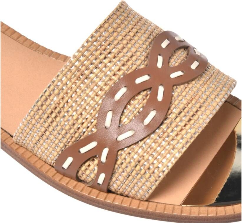 Baldinini Slipper in tan raffia Brown Dames