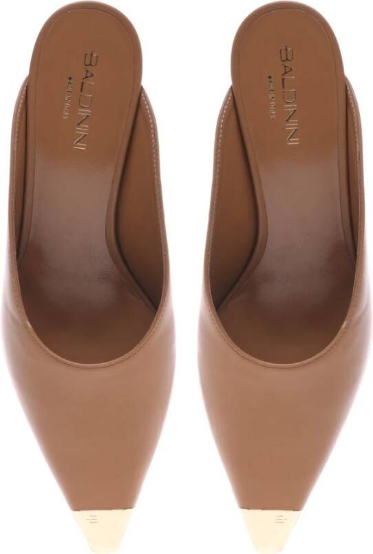 Baldinini Tan leather sabot Beige Dames