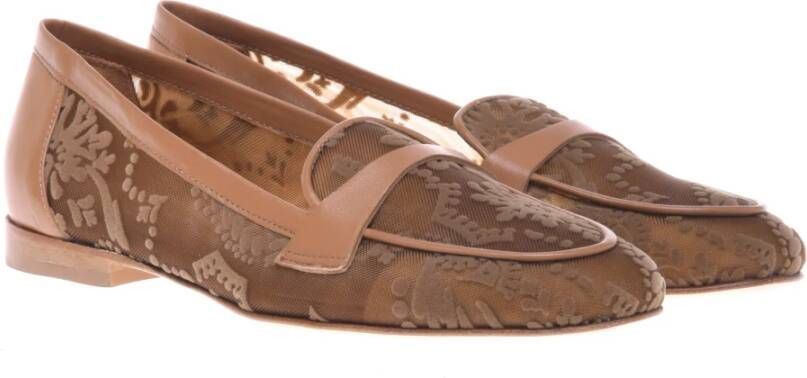 Baldinini Tan petal mesh loafer Beige Dames