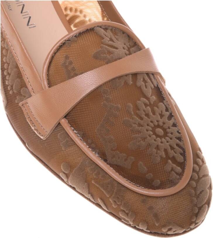 Baldinini Tan petal mesh loafer Beige Dames