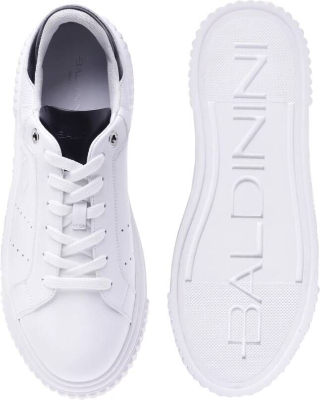 Baldinini Tennis shoes in white leather Wit Heren