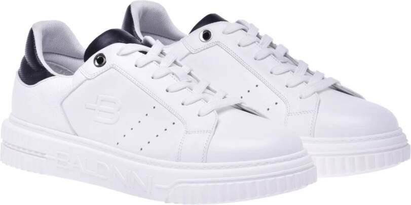 Baldinini Tennis shoes in white leather Wit Heren