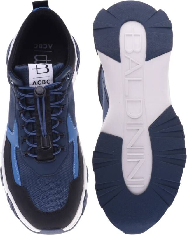 Baldinini Trainers in black and blue eco-leather Blue Heren