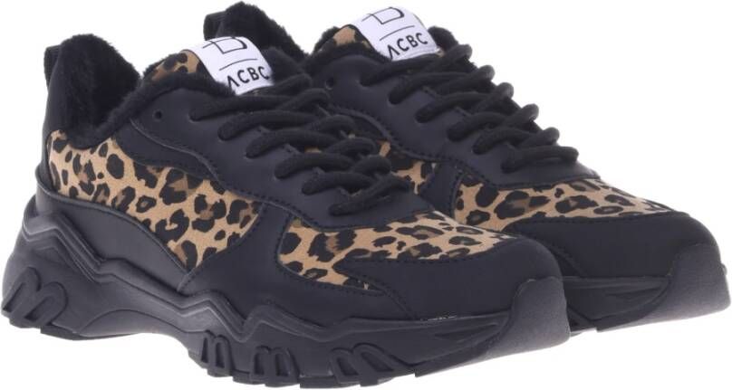 Baldinini Trainers in black and leopard-print eco-leather Multicolor Dames