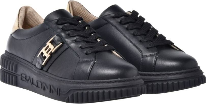 Baldinini Trainers in black and platinum mirrored leather Zwart Dames