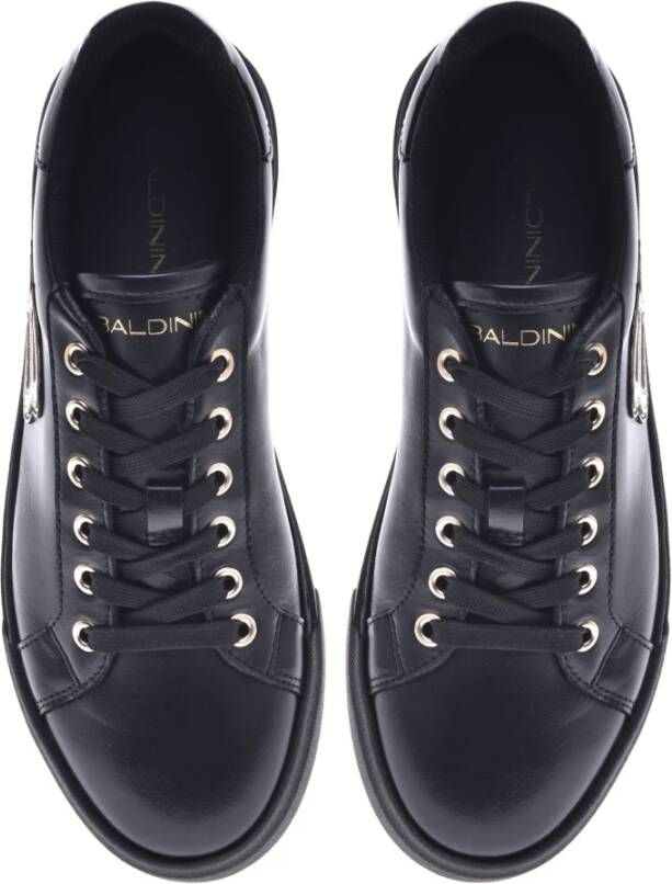 Baldinini Trainers in black laminated leather and leather Black Dames