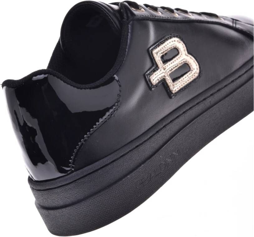 Baldinini Trainers in black laminated leather and leather Black Dames