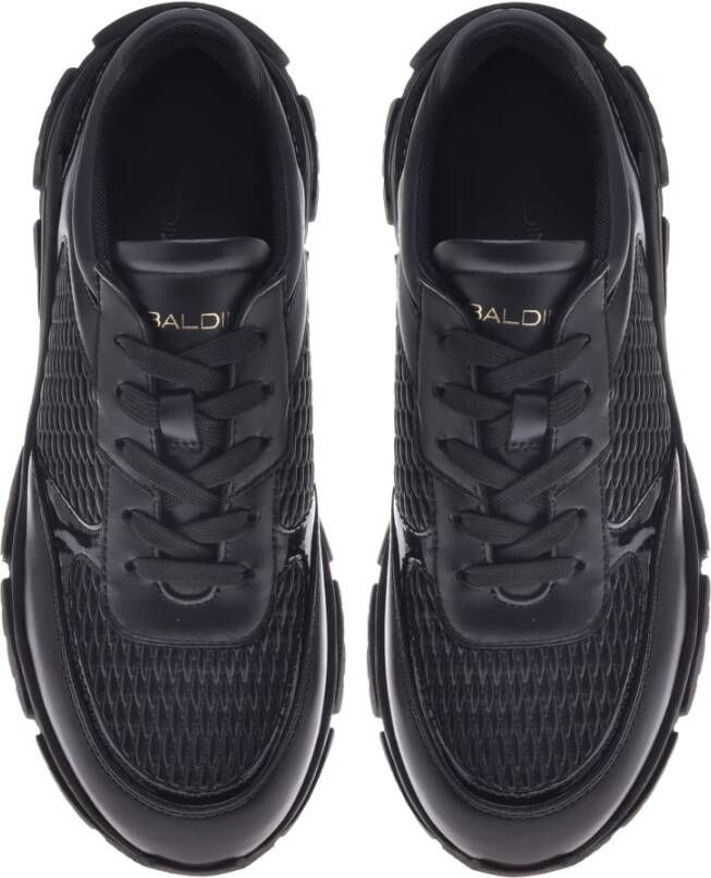 Baldinini Trainers in black leather and fabric Black Dames