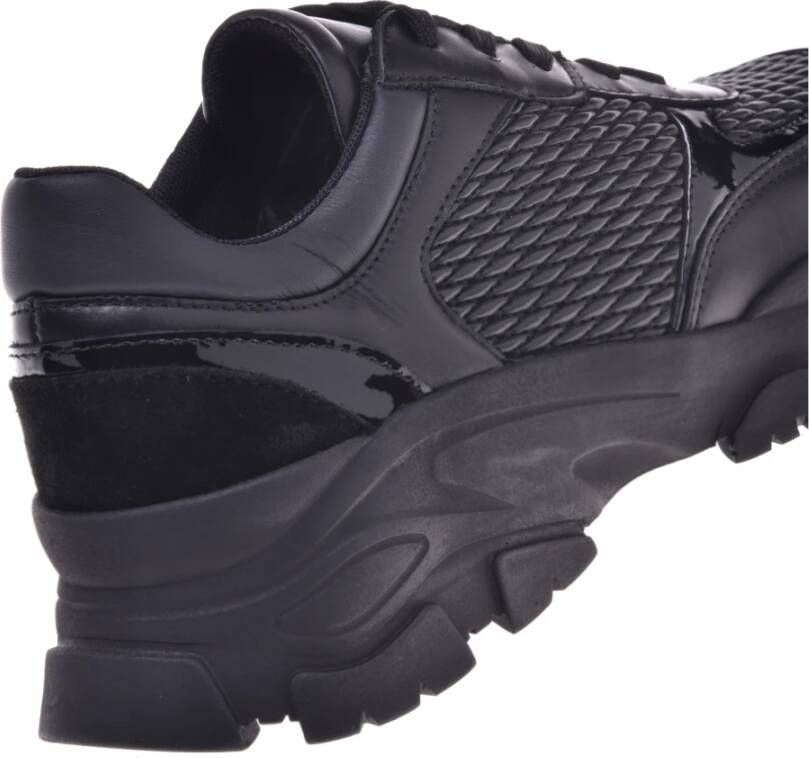 Baldinini Trainers in black leather and fabric Black Dames