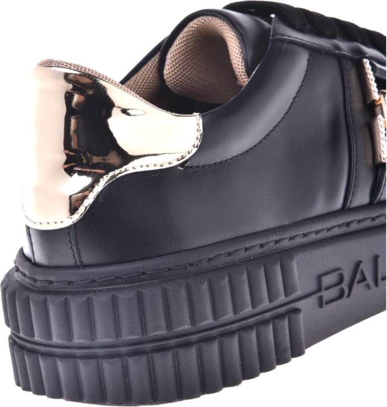 Baldinini Trainers in black leather and gold laminated leather Multicolor Dames