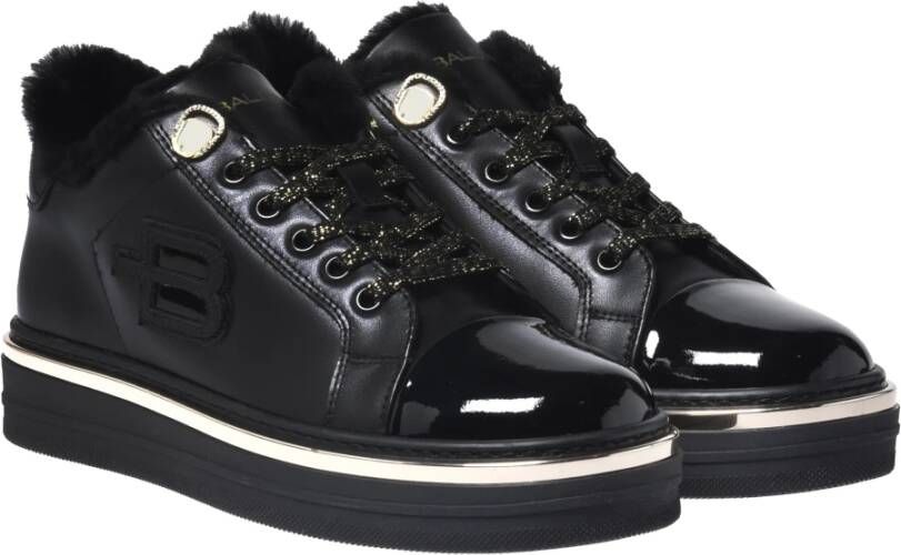 Baldinini Trainers in black leather and patent leather Black Dames