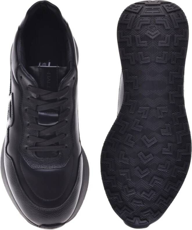 Baldinini Trainers in black leather and tumbled leather Black Heren