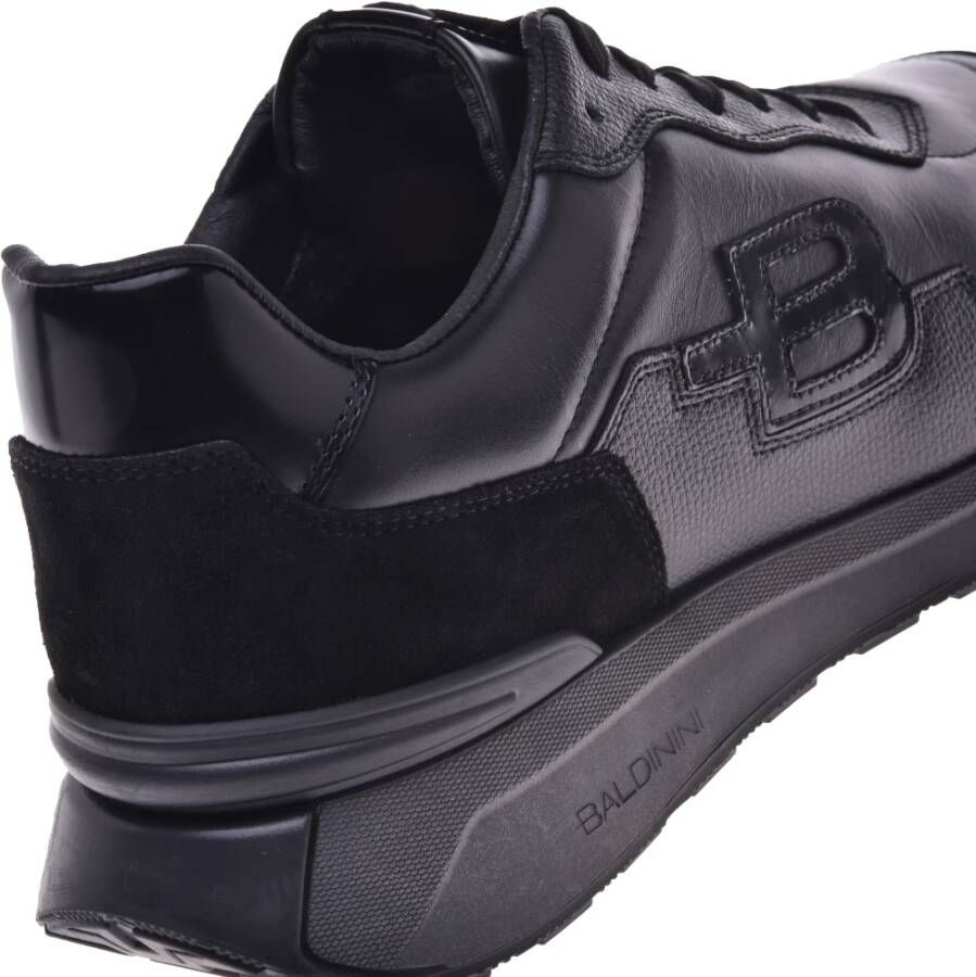 Baldinini Trainers in black leather and tumbled leather Black Heren