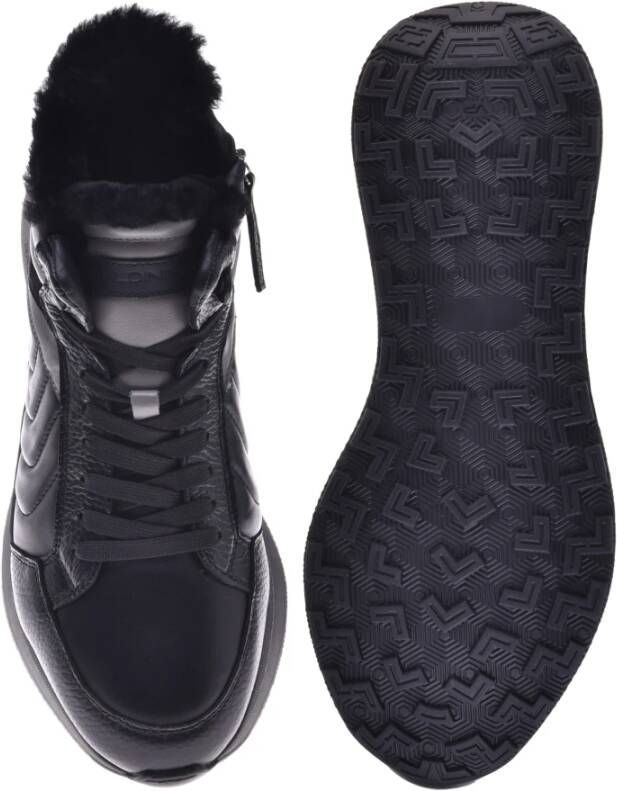 Baldinini Trainers in black leather and tumbled leather Black Heren