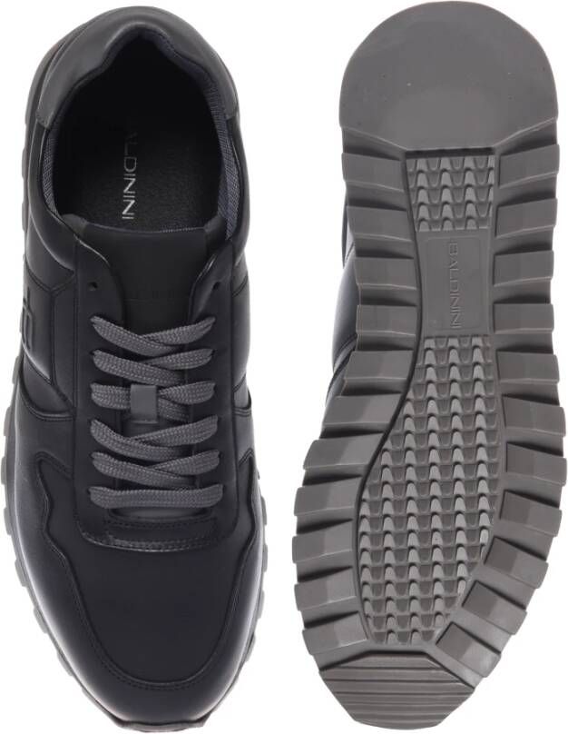 Baldinini Trainers in black leather and tumbled leather Black Heren