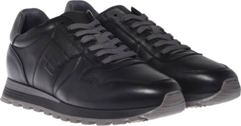 Baldinini Trainers in black leather and tumbled leather Black Heren