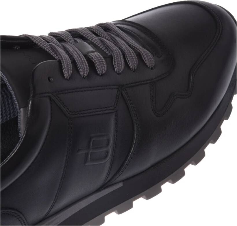 Baldinini Trainers in black leather and tumbled leather Black Heren