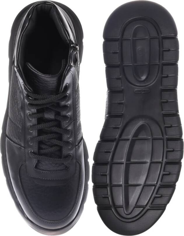 Baldinini Trainers in black leather and tumbled leather Black Heren