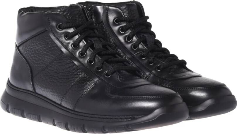 Baldinini Trainers in black leather and tumbled leather Black Heren