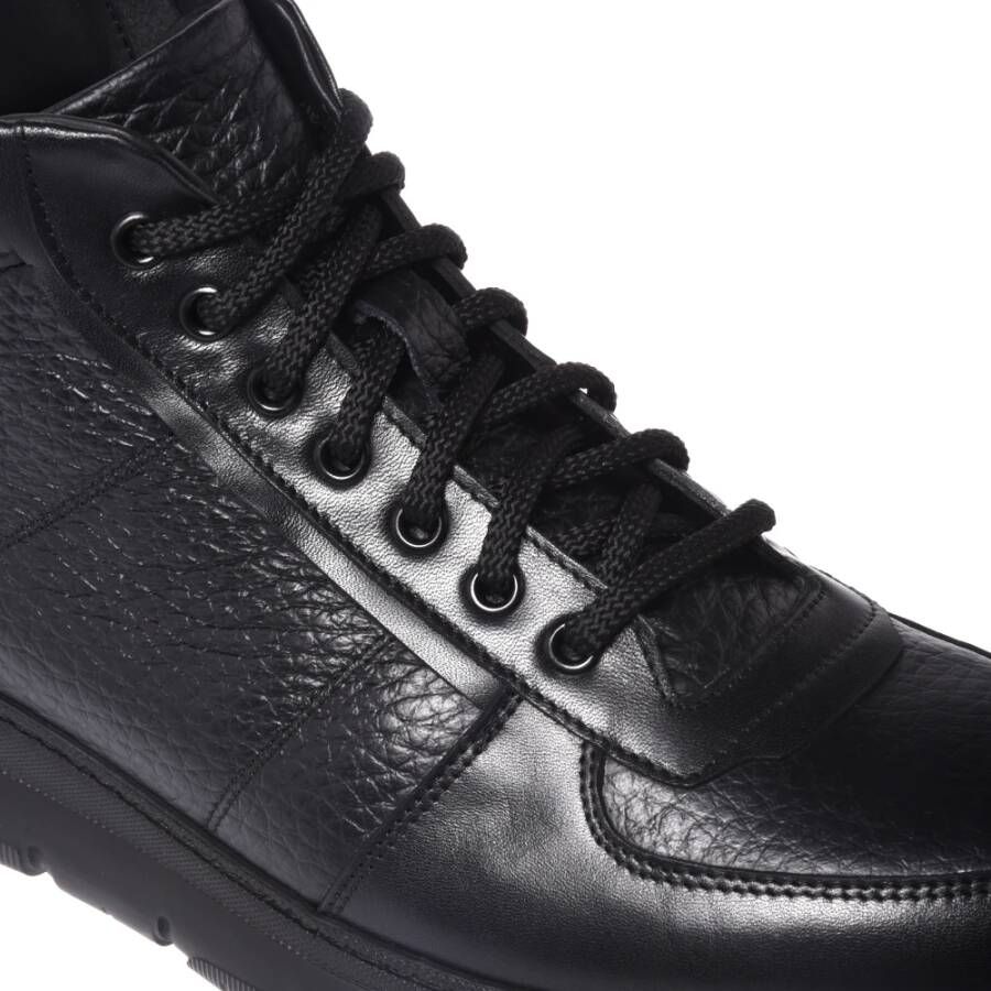 Baldinini Trainers in black leather and tumbled leather Black Heren