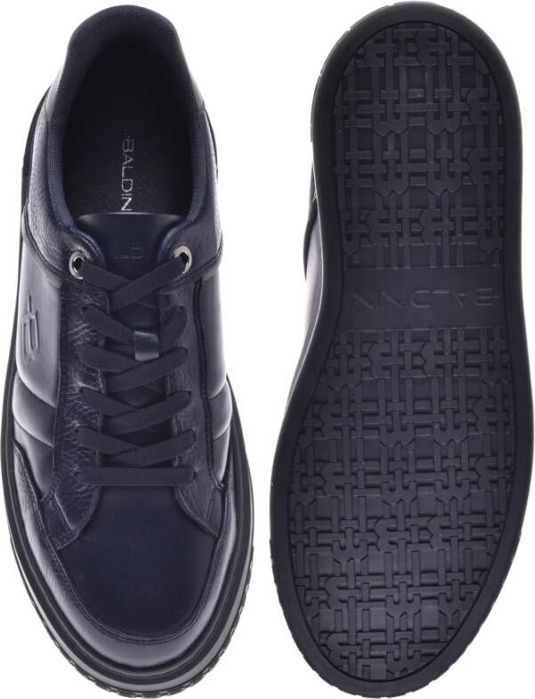 Baldinini Trainers in black leather and tumbled leather Blue Heren