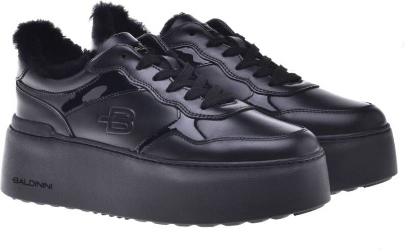 Baldinini Trainers in black leather Black Dames