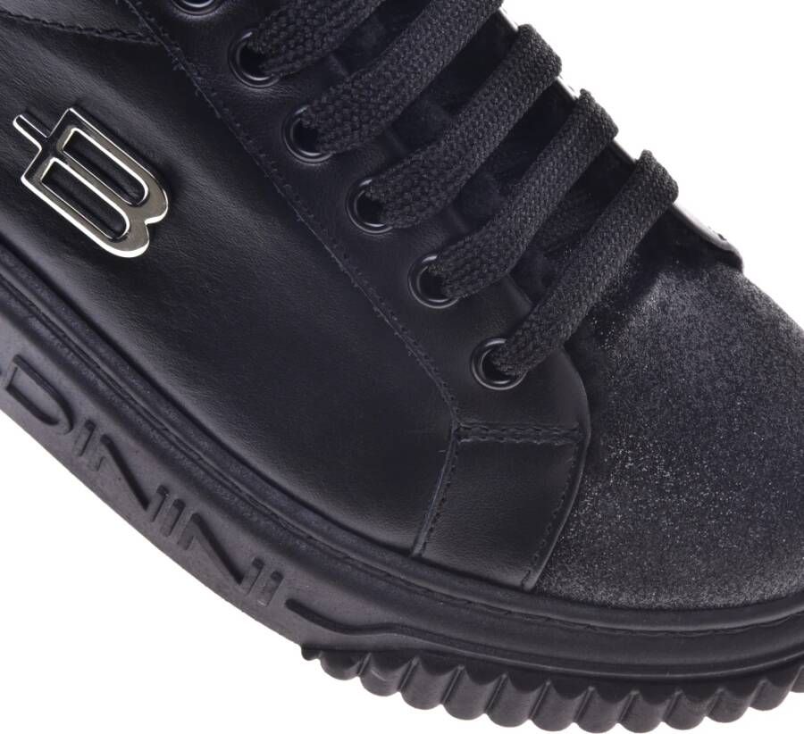 Baldinini Trainers in black leather with glitter Black Dames