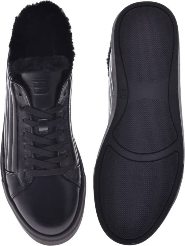 Baldinini Trainers in black quilted leather and leather Black Heren