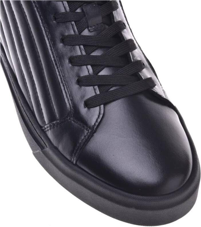 Baldinini Trainers in black quilted leather and leather Black Heren