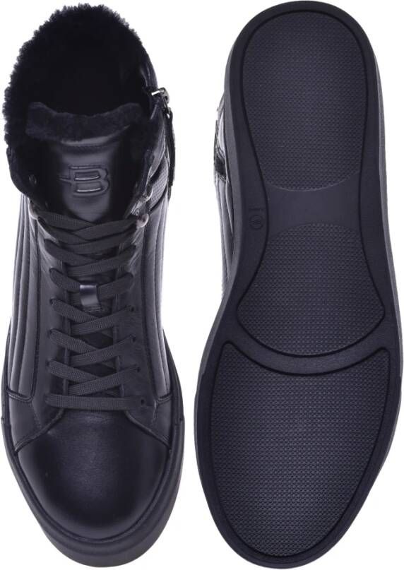 Baldinini Trainers in black quilted leather and leather Black Heren