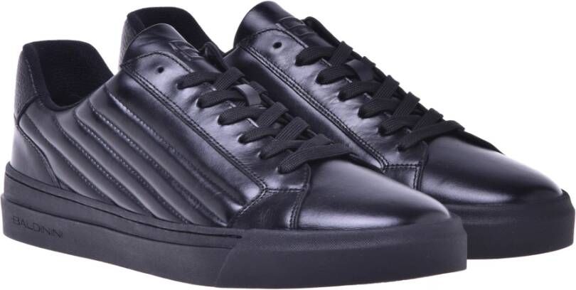 Baldinini Trainers in black quilted leather and leather Black Heren