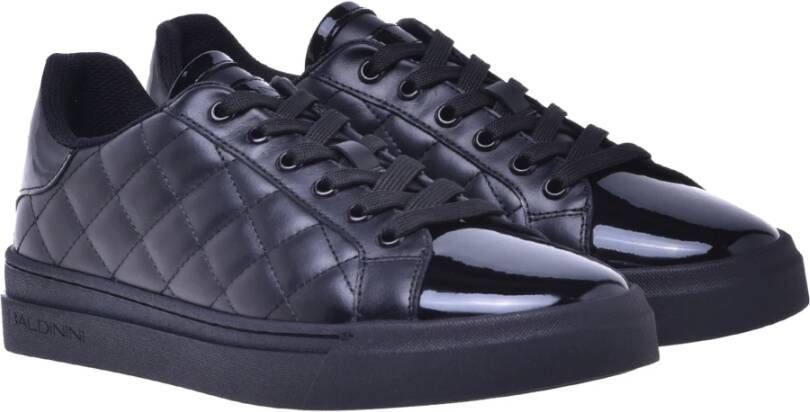 Baldinini Trainers in black quilted leather and patent leather Black Dames