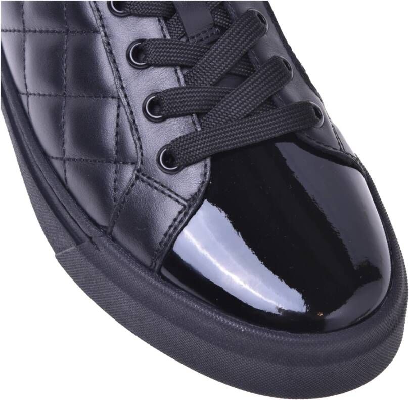 Baldinini Trainers in black quilted leather and patent leather Black Dames