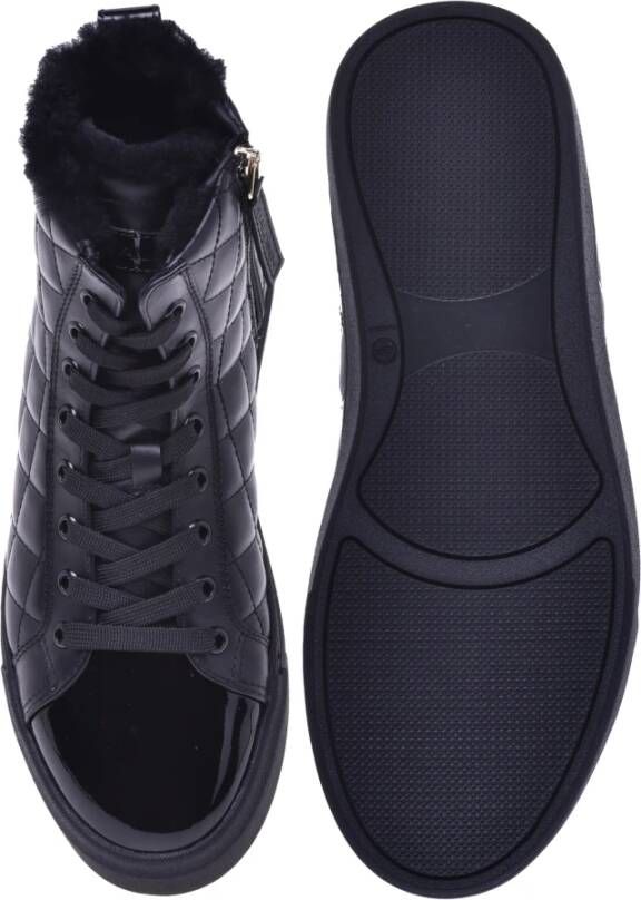 Baldinini Trainers in black quilted leather and patent leather Black Dames