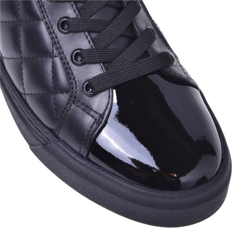 Baldinini Trainers in black quilted leather and patent leather Black Dames