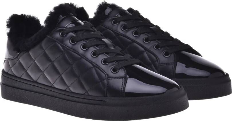 Baldinini Trainers in black quilted leather and patent leather Black Dames