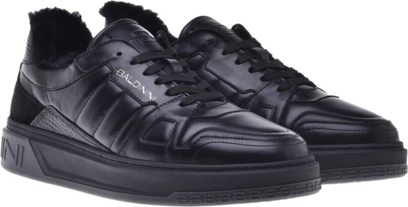 Baldinini Trainers in black quilted leather Black Heren