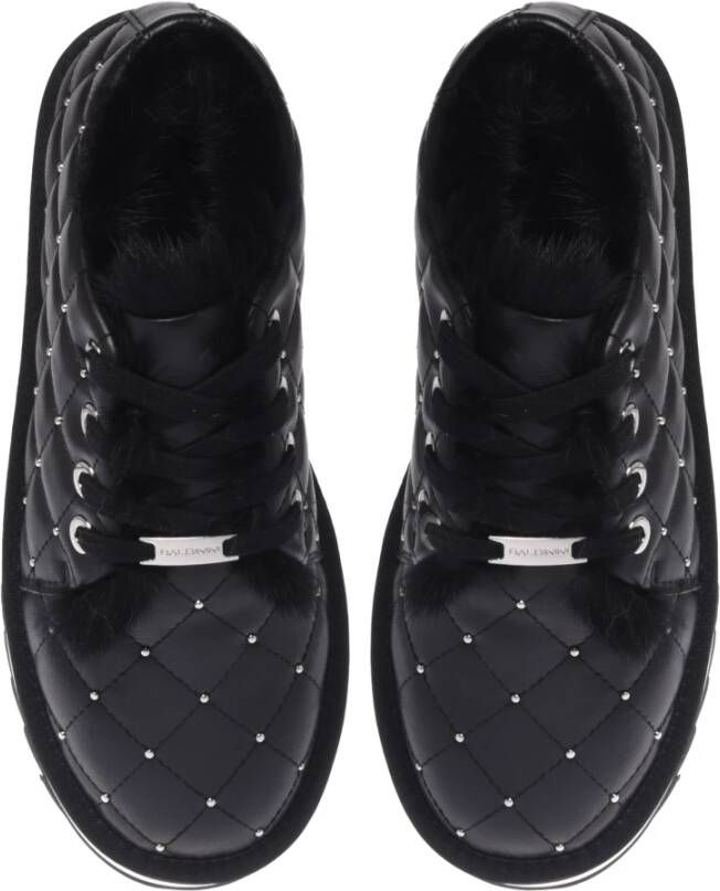 Baldinini Trainers in black quilted leather with studs Black Dames