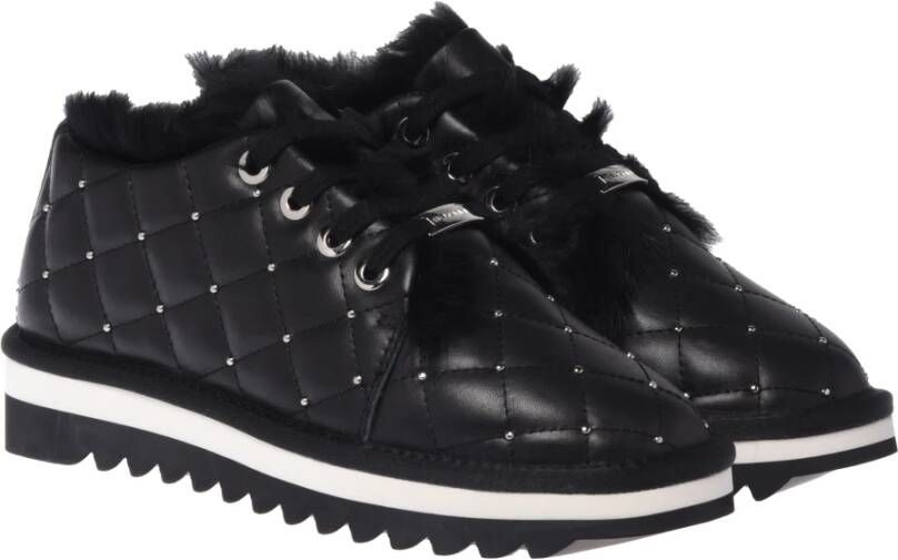 Baldinini Trainers in black quilted leather with studs Black Dames