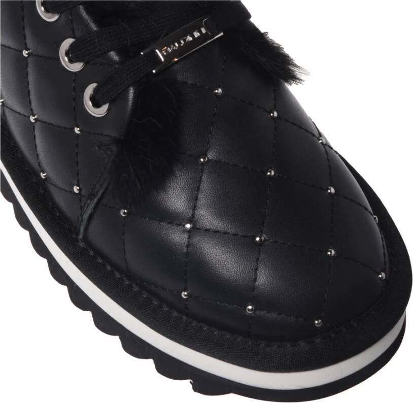 Baldinini Trainers in black quilted leather with studs Black Dames