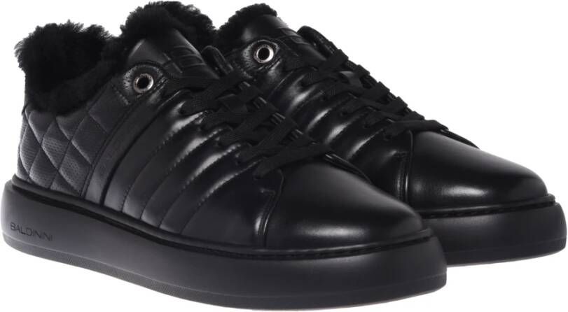 Baldinini Trainers in black speckled leather and quilted leather Black Heren