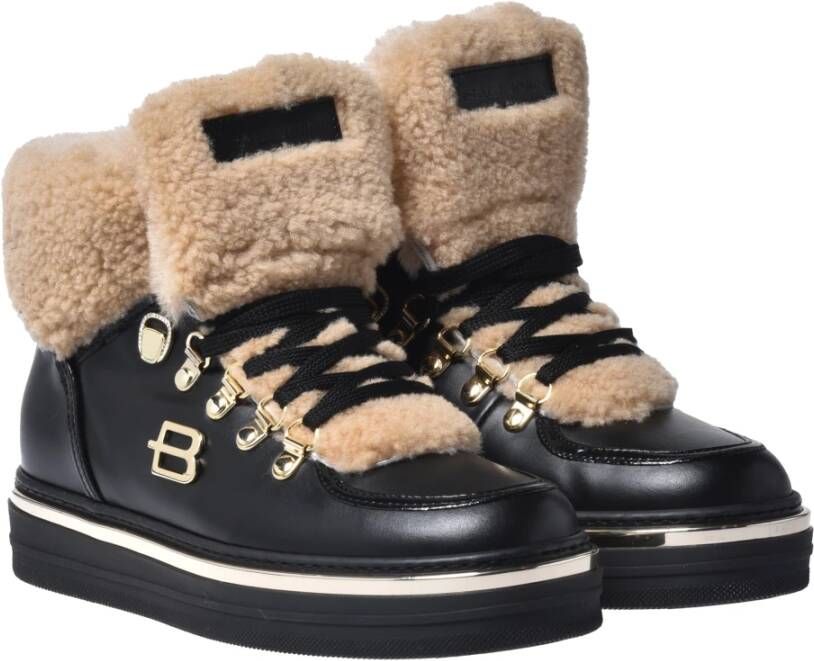 Baldinini Trainers in black suede and sheepskin Multicolor Dames