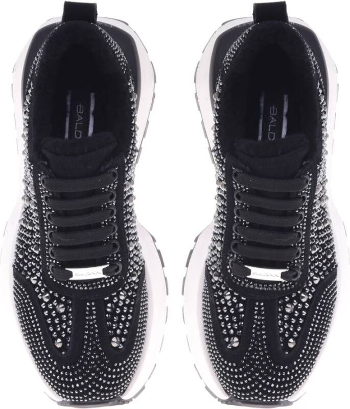 Baldinini Trainers in black suede leather with rhinestones Black Dames