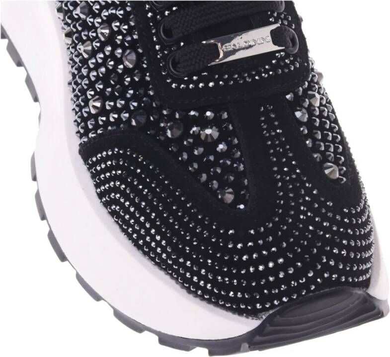 Baldinini Trainers in black suede leather with rhinestones Black Dames