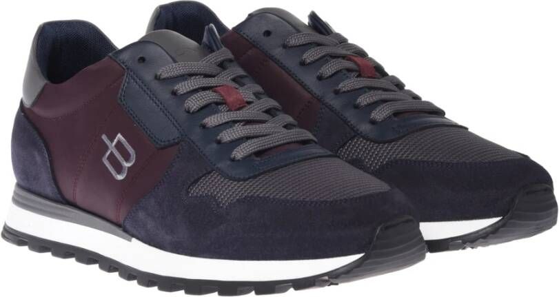 Baldinini Trainers in blue and grey suede and fabric Multicolor Heren