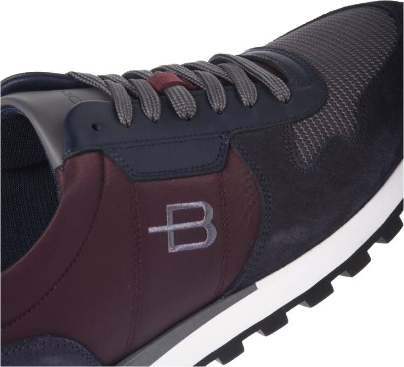 Baldinini Trainers in blue and grey suede and fabric Multicolor Heren