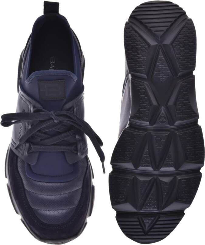 Baldinini Trainers in dark blue leather and suede Blue Heren