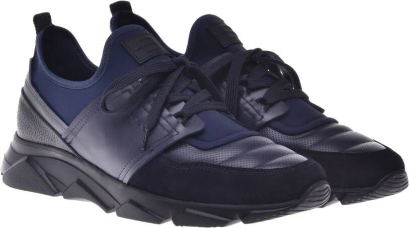 Baldinini Trainers in dark blue leather and suede Blue Heren