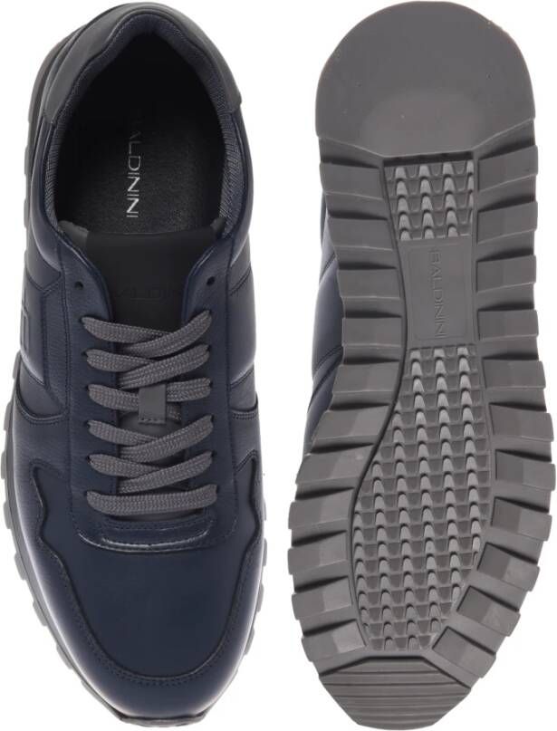 Baldinini Trainers in dark blue leather and tumbled leather Blue Heren